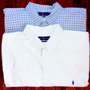 Pair (2) Ralph Lauren Performance 100% cotton button down shirt size 3XB
